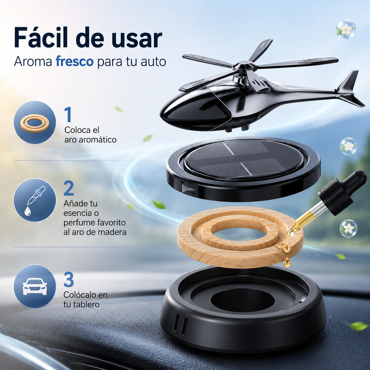 Ambientador Solar De Helicóptero Automatico